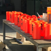 Orange tubs for new concrete technology mixes